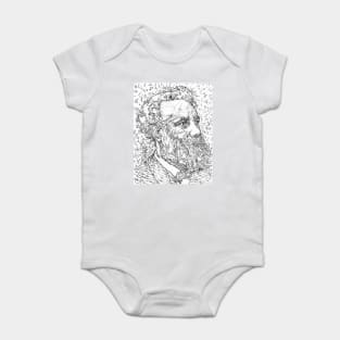 JULES VERNE pencil portrait .1 Baby Bodysuit